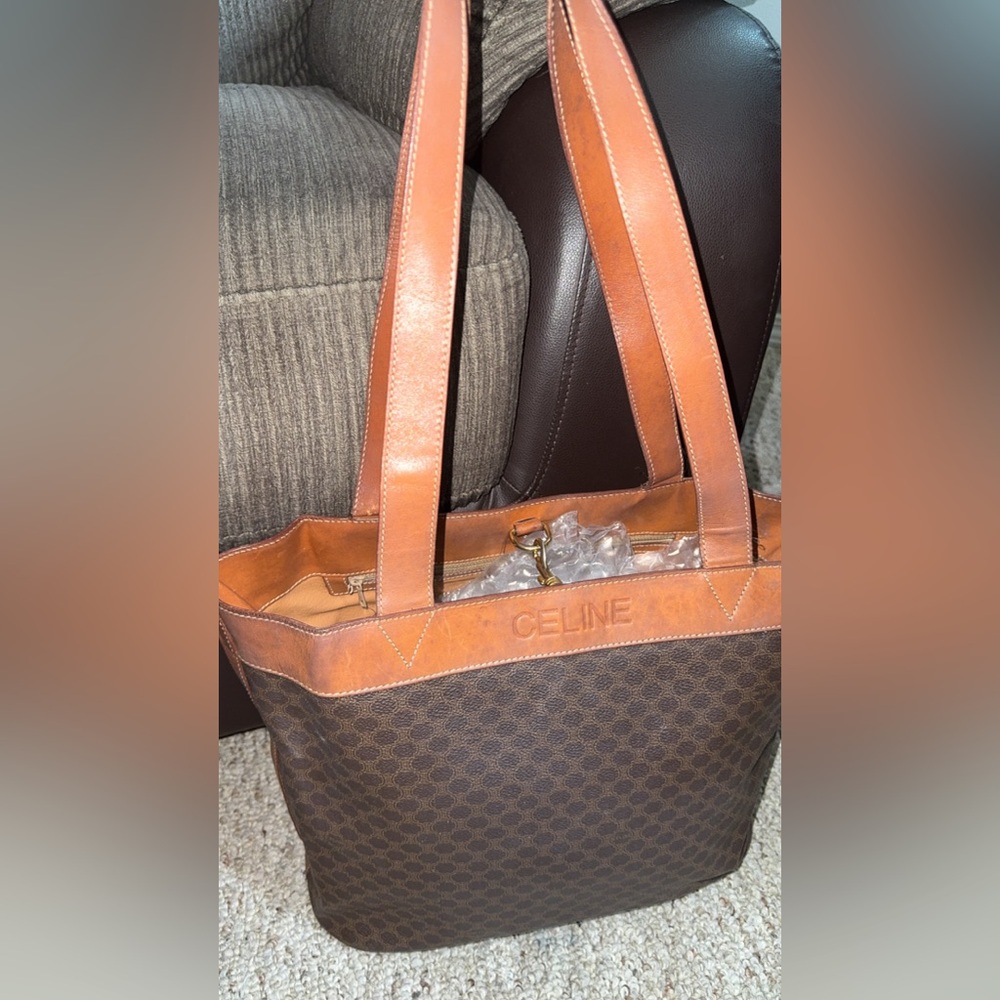 Celine Tan and Brown Tote  Bag